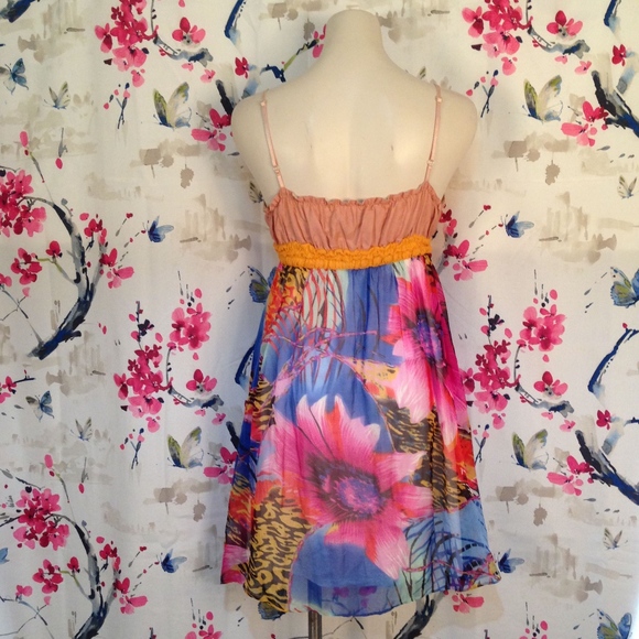 Sweet Sinammon Silk Boho Sun Dress Size M - Picture 5 of 8